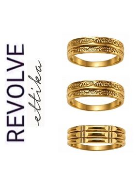 Revolve x Ettika Small Bits of Gold Stacking Ring Set